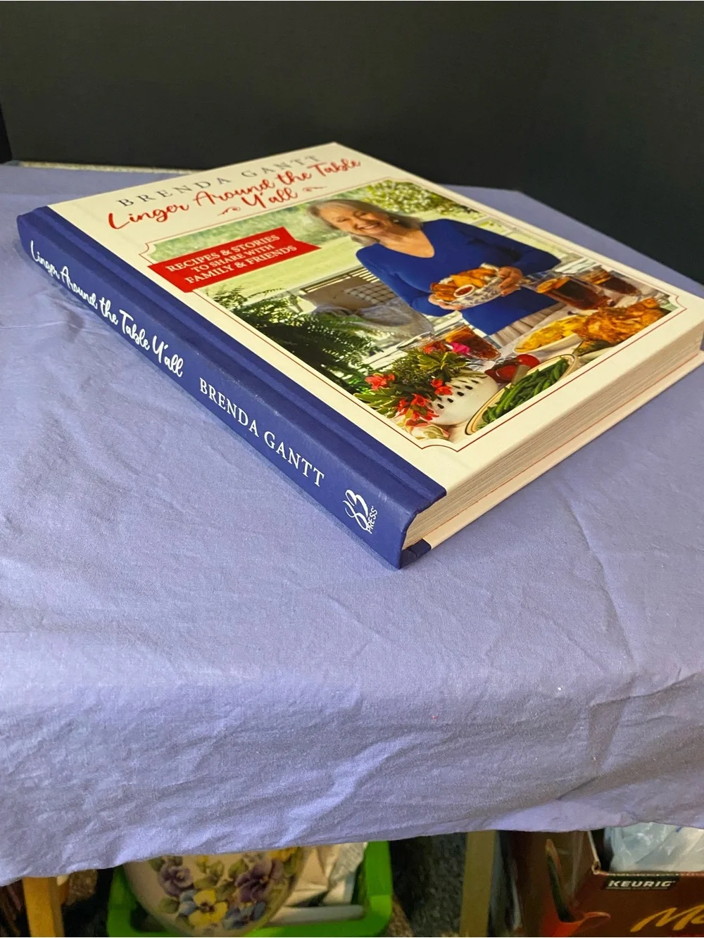 Linger Around the Table Y'all – White & Blue Cookbook by Brenda Gantt